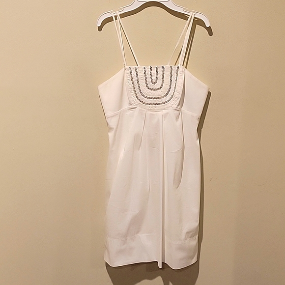 ❤️ NWOT! BCBGMAXAZRIA POPLIN EMBROIDERED SEQUINED MINI DRESS - Picture 1 of 8